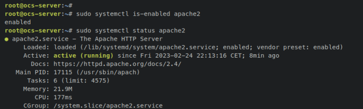 apache2 überprüfen