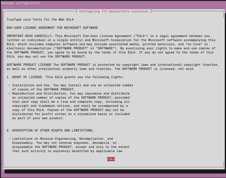 accept mscorefont license