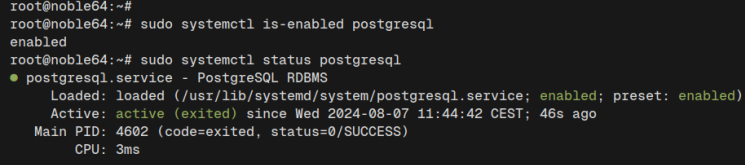 postgresql prüfen
