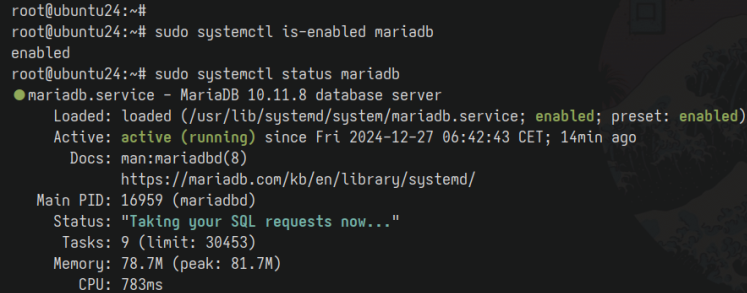 mariadb prüfen