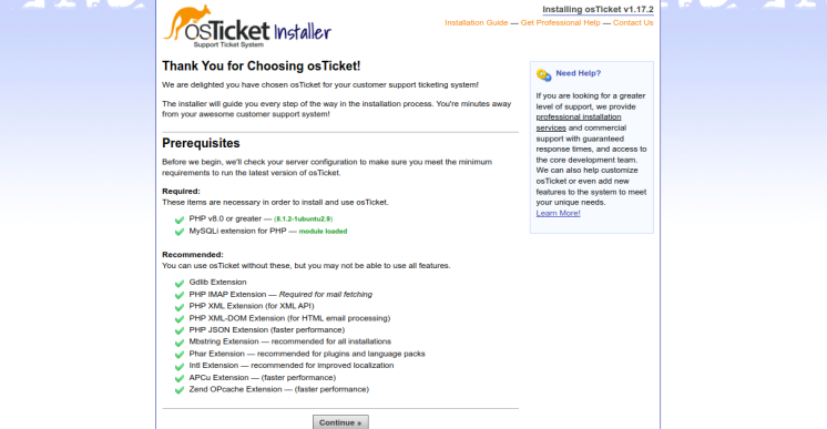 osTicket Installer