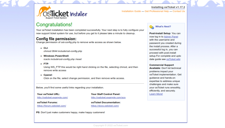 Installation erfolgreich