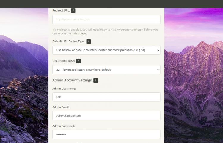 URL-Verkürzer Einstellungen