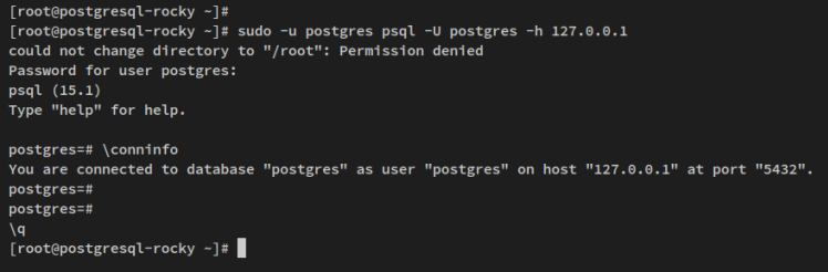 verifiziere den Benutzer postgres