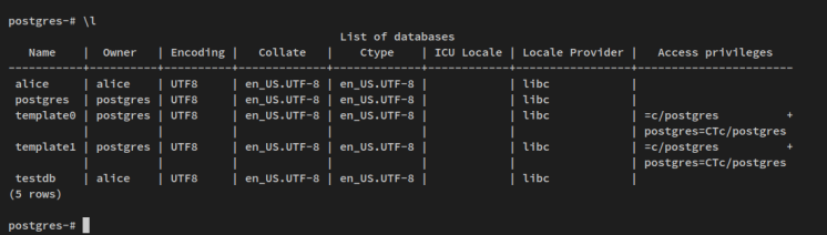 Datenbanken auflisten