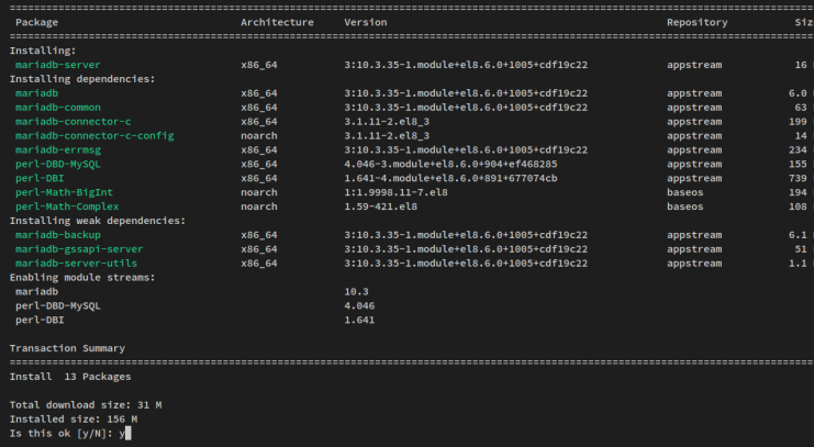 mariadb installieren