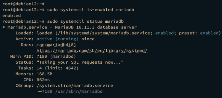 mariadb prüfen