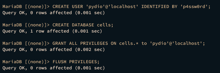 Datenbank und Benutzer anlegen