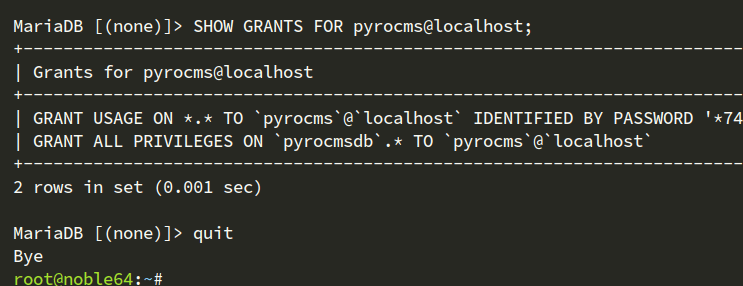 db-Privilegien anzeigen