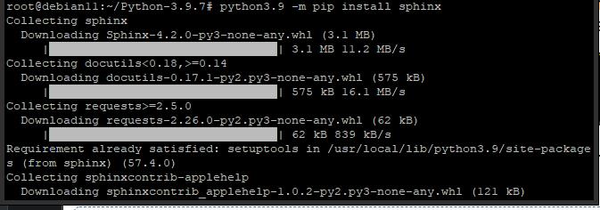 das Sphinx-Modul installieren
