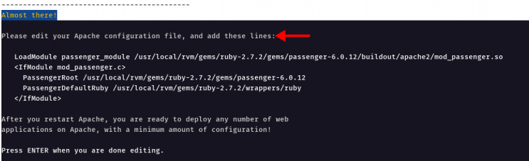 Apache-Konfiguration für Phusion Passenger hinzufügen