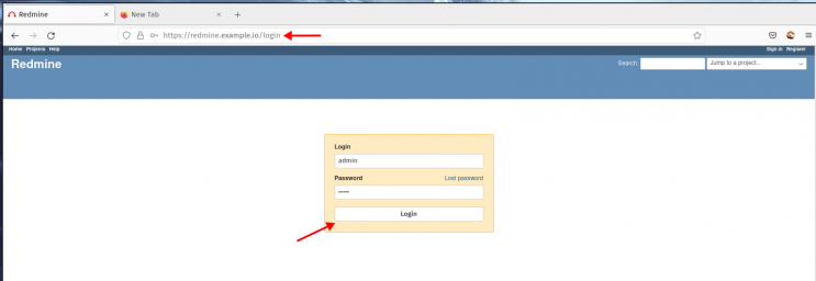 Redmine Anmeldung admin admin