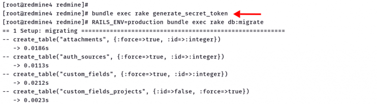 Erstelle ein geheimes Token und migriere die Datenbank