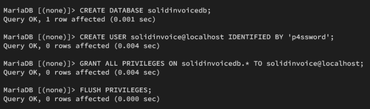 Datenbank und Benutzer anlegen
