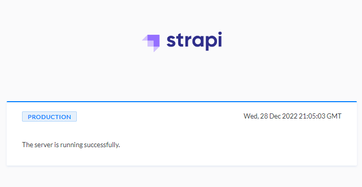 Strapi Production Home