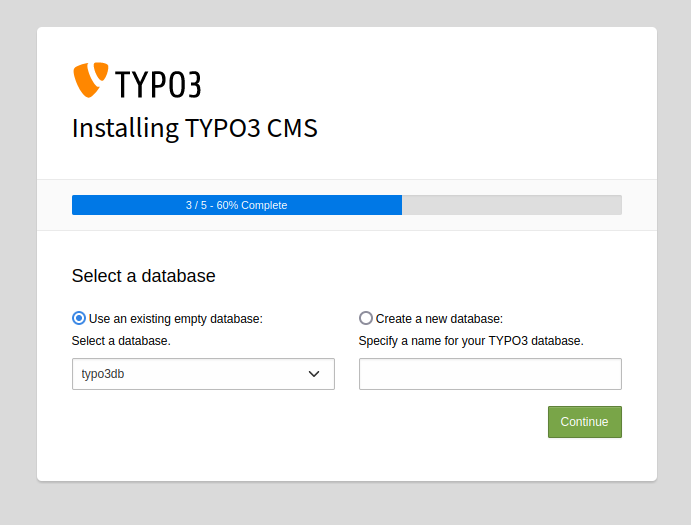 Datenbank auswählen