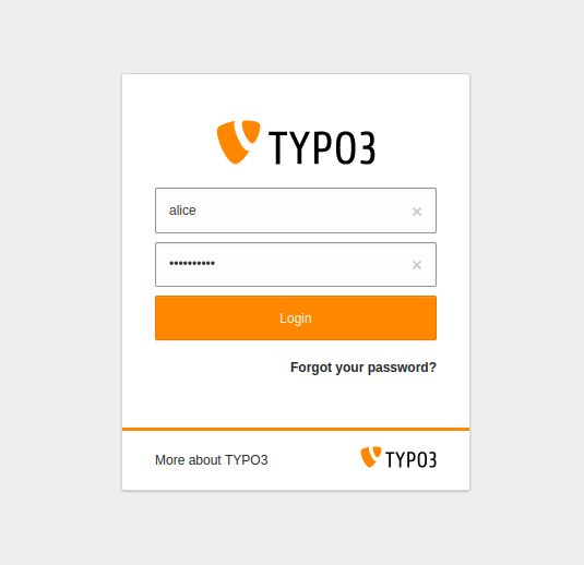 login page typo3 cms