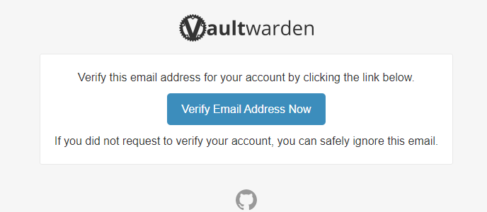 Vaultwarden Verification Email
