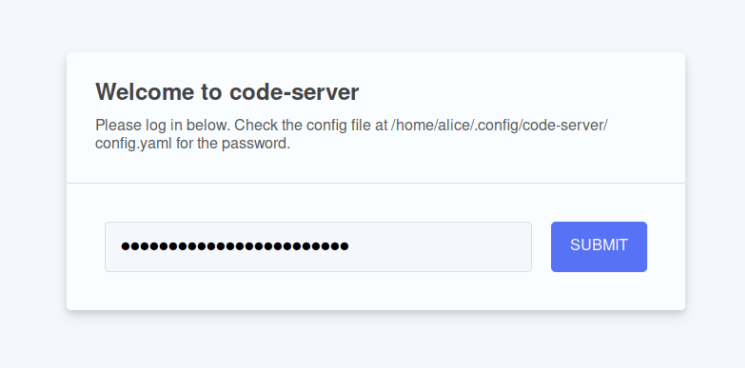 Anmeldung beim Codeserver