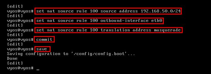 Einrichtung nat vyos