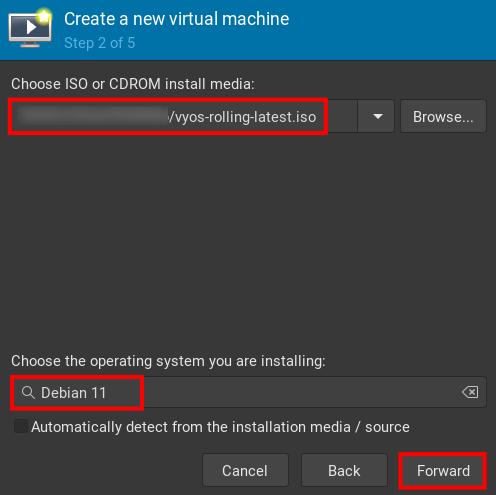 Iso und Systemtyp auswählen