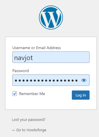 WordPress Login Seite
