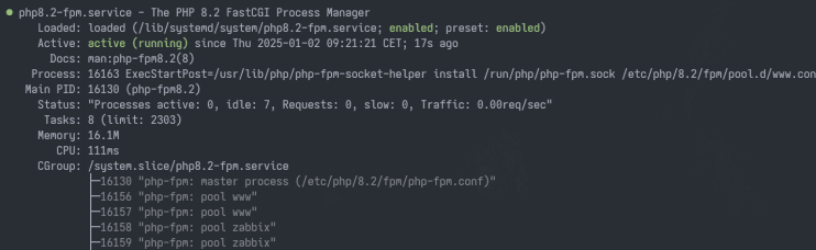 php-fpm läuft