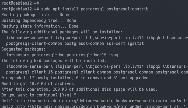install postgresql