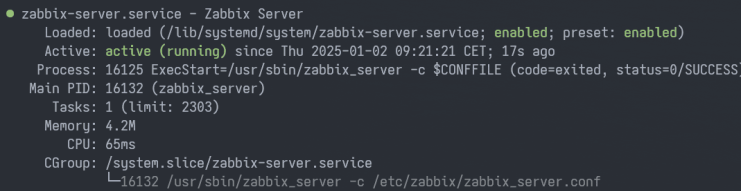 zabbix-server läuft