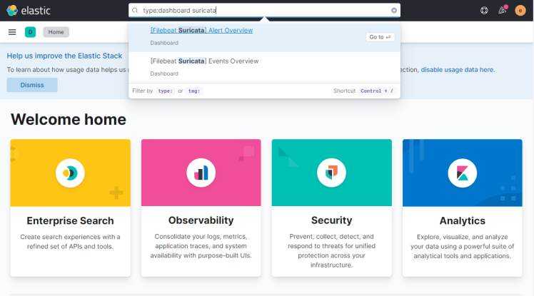 Suricata Suche in Kibana