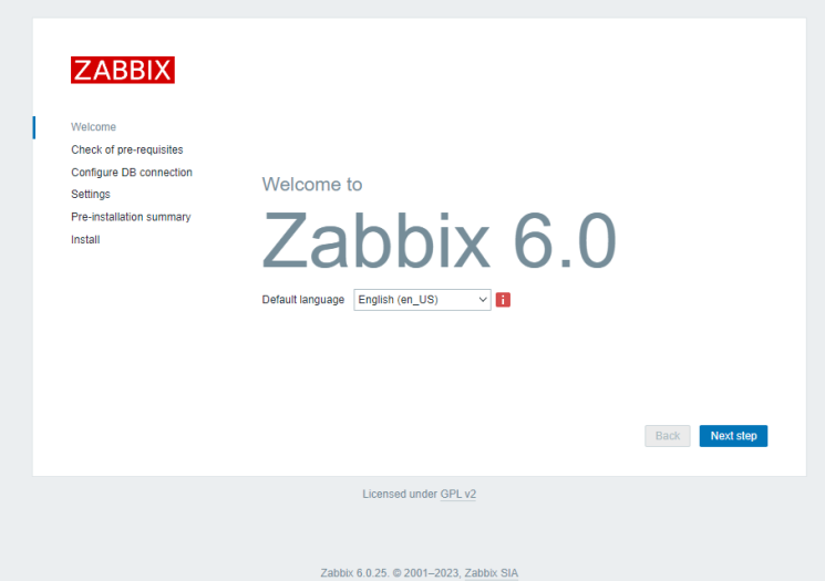 Zabbix Web Installer Home