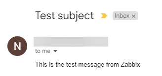Zabbix Test E-Mail