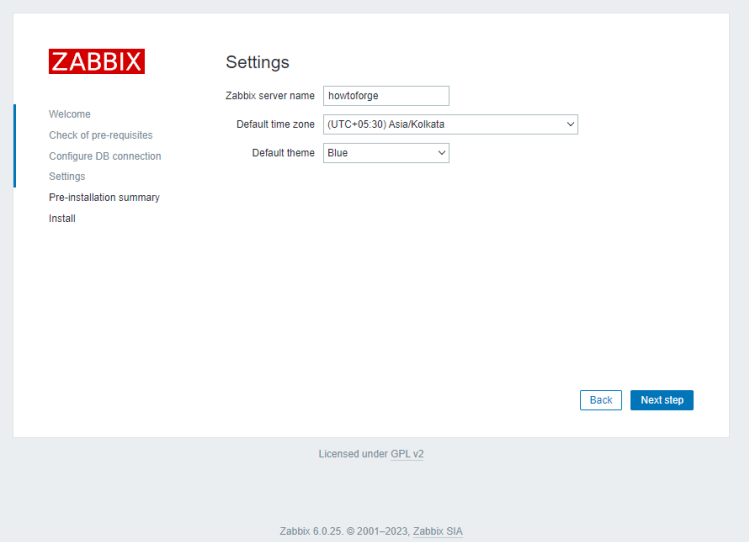 Zabbix Einstellungen
