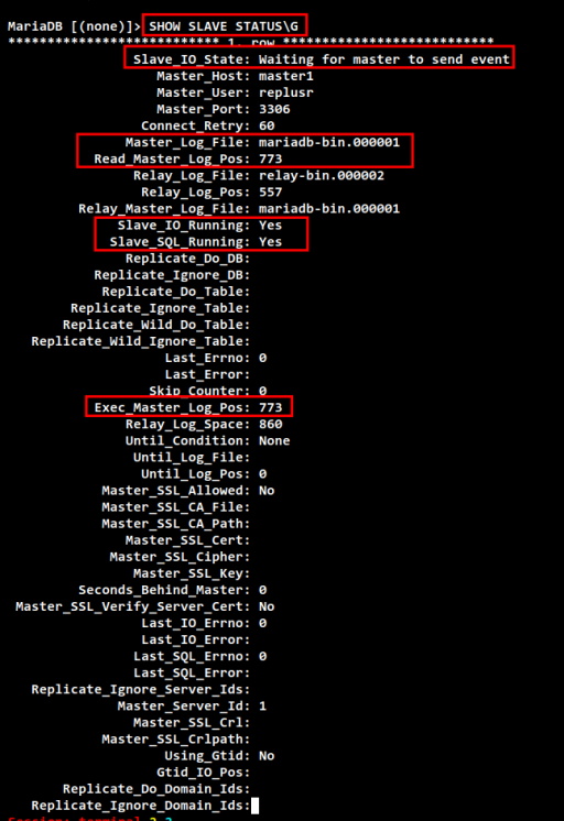 Master-Status prüfen Master2