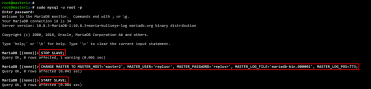 Master2 zu Master1 hinzufügen