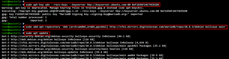 maridb repository einrichten