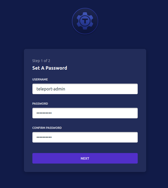 Setup-Benutzername-Passwort