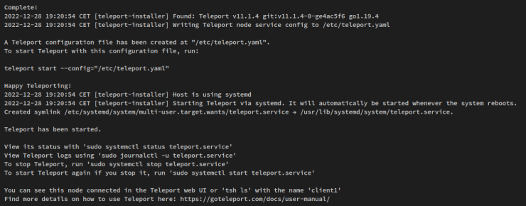 Installation beendet
