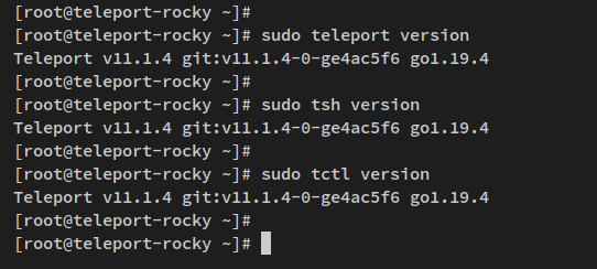 Version überprüfen Teleport