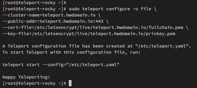 Teleport initialisieren