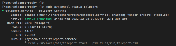Teleport überprüfen