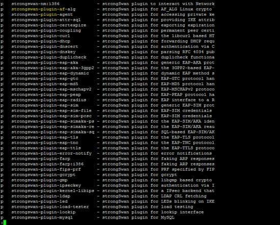 Liste der Strongswan-Plugins.