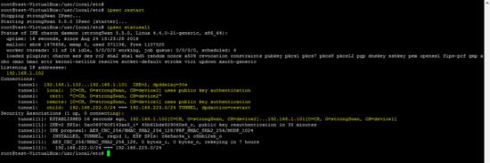 ipsec statusall # auf Seite B