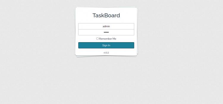 TaskBoard Anmeldung