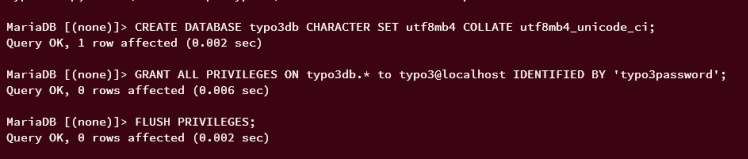 Datenbank und Benutzer anlegen