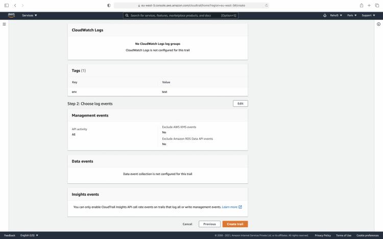 Überprüfung und Erstellung eines Trails