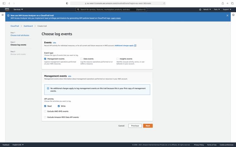 Wählen Sie Log Events