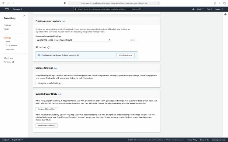 GuardDuty deaktivieren
