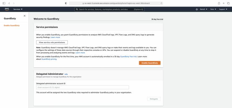 GuardDuty einschalten