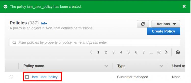 IAM-Richtlinie für den IAM-Benutzer erstellen
